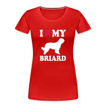 Briard Gift Dogs - Women's Premium Organic T-Shirt - red - Front - Mia (176cm)