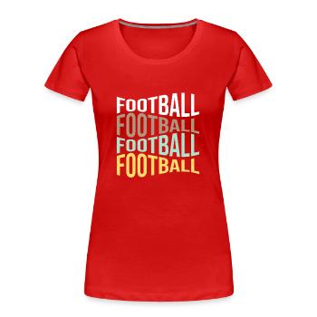football - Frauen Premium Bio T-Shirt - Rot - Vorne - Mia (176cm)