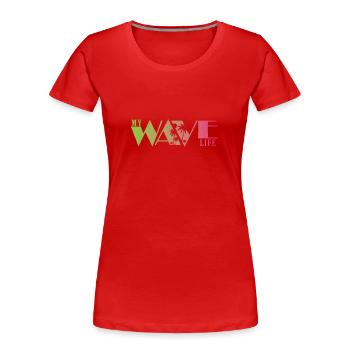 Wave Life Wellenreiten surfen Wassersport - Frauen Premium Bio T-Shirt - Rot - Vorne - Mia (176cm)
