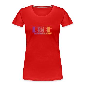 Ride the Wave surfen Wassersport Wind - Frauen Premium Bio T-Shirt - Rot - Vorne - Mia (176cm)