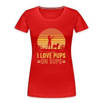SUP Paddle Board Paddleboard - T-shirt bio Premium Femme - rouge - Devant - Mia (176cm)