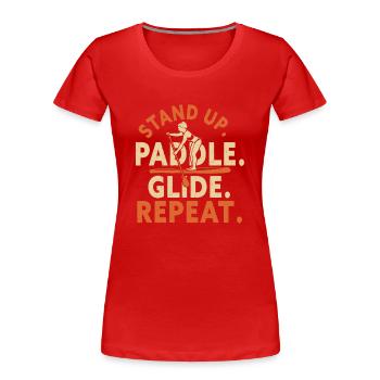 SUP Paddle Board Paddleboard - T-shirt bio Premium Femme - rouge - Devant - Mia (176cm)