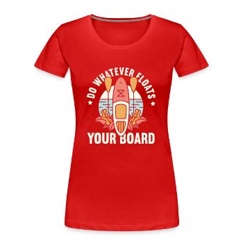 SUP Paddle Board Paddleboard - T-shirt bio Premium Femme - rouge - Devant - Mia (176cm)