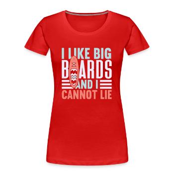 SUP Paddle Board Paddleboard - T-shirt bio Premium Femme - rouge - Devant - Mia (176cm)