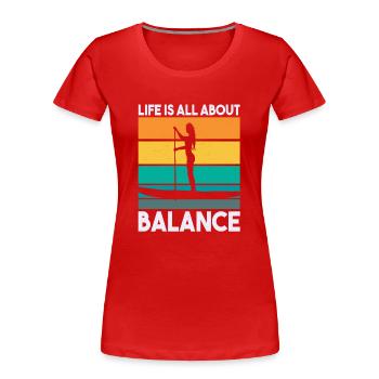 SUP Paddle Board Paddleboard - T-shirt bio Premium Femme - rouge - Devant - Mia (176cm)