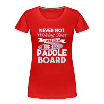 SUP Paddle Board Paddleboard - T-shirt bio Premium Femme - rouge - Devant - Mia (176cm)