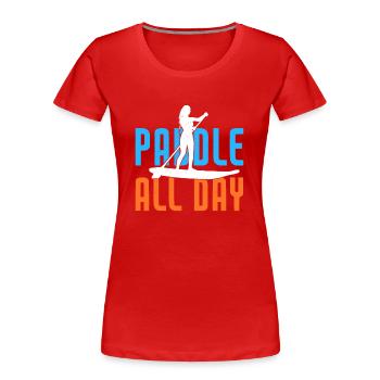 SUP Paddle Board Paddleboard - T-shirt bio Premium Femme - rouge - Devant - Mia (176cm)