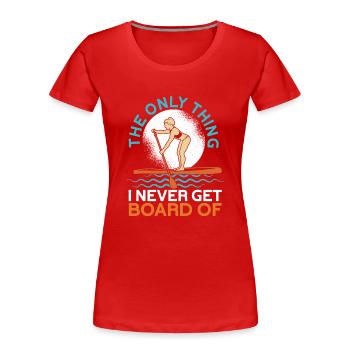 SUP Paddle Board Paddleboard - T-shirt bio Premium Femme - rouge - Devant - Mia (176cm)