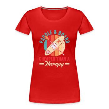 SUP Paddle Board Paddleboard - T-shirt bio Premium Femme - rouge - Devant - Mia (176cm)