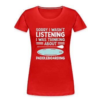SUP Paddle Board Paddleboard - T-shirt bio Premium Femme - rouge - Devant - Mia (176cm)