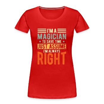Sorcerer - Women's Premium Organic T-Shirt - red - Front - Mia (176cm)