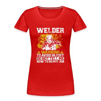 Welder Welding Vintage Welder - Women's Premium Organic T-Shirt - red - Front - Mia (176cm)