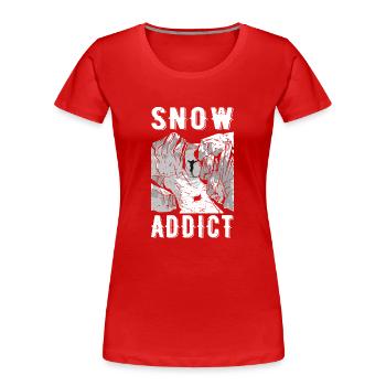 Skieur Ski alpin Snow Addict Ski - T-shirt bio Premium Femme - rouge - Devant - Mia (176cm)