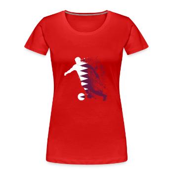 Nationalmannschaft Katar Fußball Weltmeister - Frauen Premium Bio T-Shirt - Rot - Vorne - Mia (176cm)