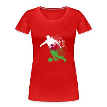 Nationalmannschaft Wales Fußball Weltmeister - Frauen Premium Bio T-Shirt - Rot - Vorne - Mia (176cm)