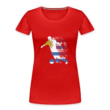 Nationalmannschaft Uruguay Fußball Weltmeister - Frauen Premium Bio T-Shirt - Rot - Vorne - Mia (176cm)