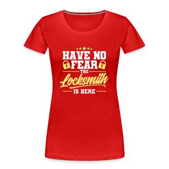 Serrurier crochetage serrurerie employé serrurier - T-shirt bio Premium Femme - rouge - Devant - Mia (176cm)