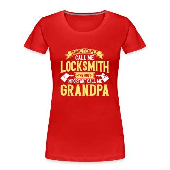 Serrurier crochetage serrurerie employé serrurier - T-shirt bio Premium Femme - rouge - Devant - Mia (176cm)