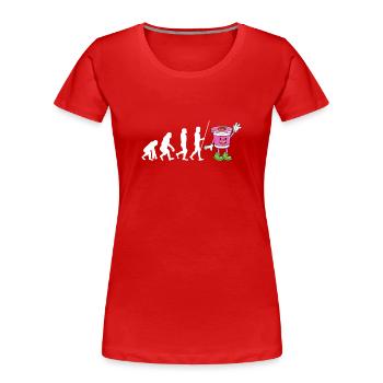 Probiotiques Produits laitiers, Yogourt glacé - T-shirt bio Premium Femme - rouge - Devant - Mia (176cm)