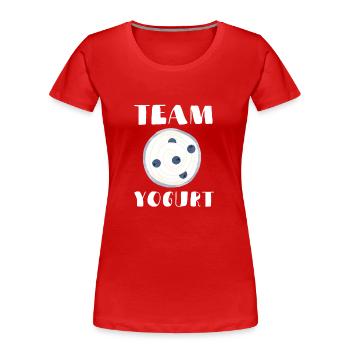 Probiotiques Produits laitiers, Yogourt glacé - T-shirt bio Premium Femme - rouge - Devant - Mia (176cm)