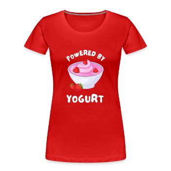 Probiotiques Produits laitiers, Yogourt glacé - T-shirt bio Premium Femme - rouge - Devant - Mia (176cm)