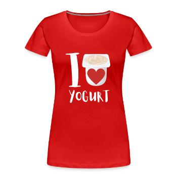 Probiotiques Produits laitiers, Yogourt glacé - T-shirt bio Premium Femme - rouge - Devant - Mia (176cm)