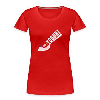 Probiotiques Produits laitiers, Yogourt glacé - T-shirt bio Premium Femme - rouge - Devant - Mia (176cm)