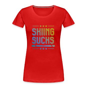 Ski de ski - T-shirt bio Premium Femme - rouge - Devant - Mia (176cm)