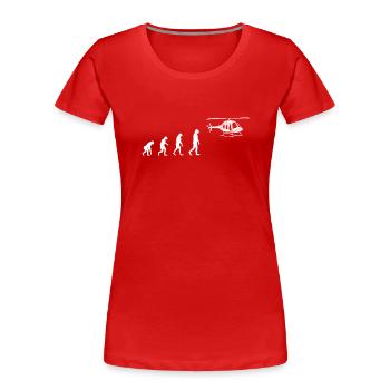 Evolution Hubschrauber - Frauen Premium Bio T-Shirt - Rot - Vorne - Mia (176cm)