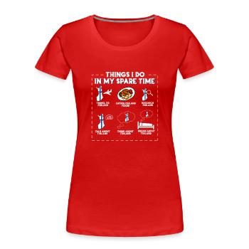 Dinge, die ich in meiner Freizeit tue Finnland - Frauen Premium Bio T-Shirt - Rot - Vorne - Mia (176cm)