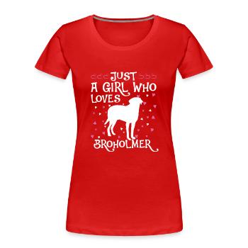 Broholmer Gift Dogs - Women's Premium Organic T-Shirt - red - Front - Mia (176cm)