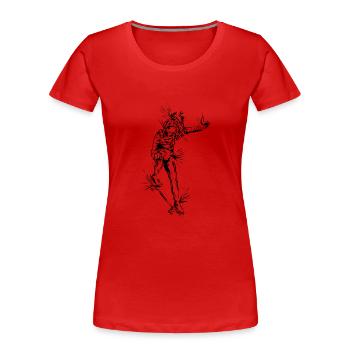 Skater Girl Skateboard - Women's Premium Organic T-Shirt - red - Front - Mia (176cm)