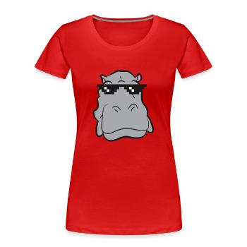 Hippo - Tête avec lunettes de soleil - T-shirt bio Premium Femme - rouge - Devant - Mia (176cm)