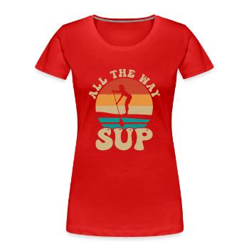 SUP Paddle Board Paddleboard - T-shirt bio Premium Femme - rouge - Devant - Mia (176cm)