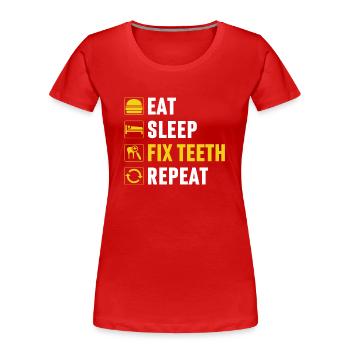 Dental assistant Dentist Tooth - Women's Premium Organic T-Shirt - red - Front - Mia (176cm)