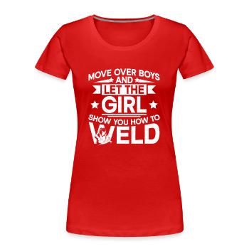 Welder Welding Female Welder - Frauen Premium Bio T-Shirt - Rot - Vorne - Mia (176cm)