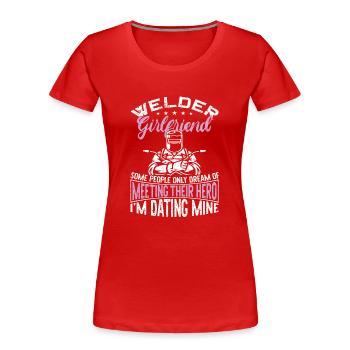 Welder Welding Vintage Welder - Women's Premium Organic T-Shirt - red - Front - Mia (176cm)