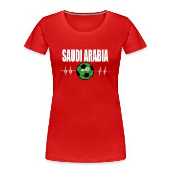 Saudi-arabien Fußball - Frauen Premium Bio T-Shirt - Rot - Vorne - Mia (176cm)