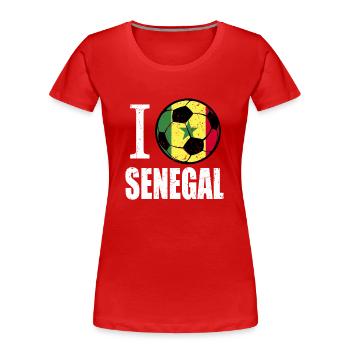 Senegal Fußball - Frauen Premium Bio T-Shirt - Rot - Vorne - Mia (176cm)