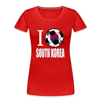 South Korea Football - Women's Premium Organic T-Shirt - red - Front - Mia (176cm)