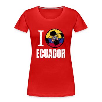 Ecuador Fußball - Frauen Premium Bio T-Shirt - Rot - Vorne - Mia (176cm)