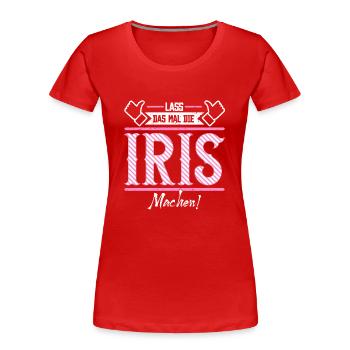 Iris Geschenkidee Geschenk Geburtstag - Frauen Premium Bio T-Shirt - Rot - Vorne - Mia (176cm)