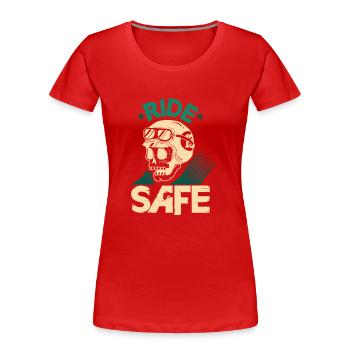 Balade à moto - T-shirt bio Premium Femme - rouge - Devant - Mia (176cm)