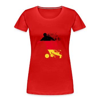 Nationalmannschaft Deutschland Fußball Weltmeister - Frauen Premium Bio T-Shirt - Rot - Vorne - Mia (176cm)