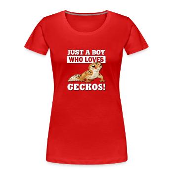 Leopardgecko - Frauen Premium Bio T-Shirt - Rot - Vorne - Mia (176cm)