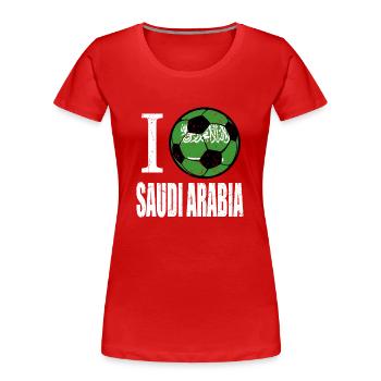Saudi-arabien Fußball - Frauen Premium Bio T-Shirt - Rot - Vorne - Mia (176cm)