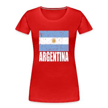 ARGENTINA flag - Women's Premium Organic T-Shirt - red - Front - Mia (176cm)