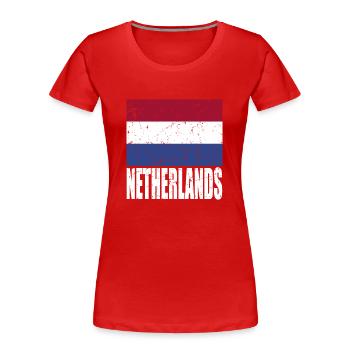 Niederlande Fahne - Frauen Premium Bio T-Shirt - Rot - Vorne - Mia (176cm)