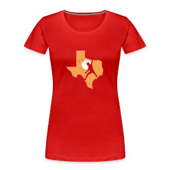 Texas Klettern Bouldering Hobby Fels - Frauen Premium Bio T-Shirt - Rot - Vorne - Mia (176cm)