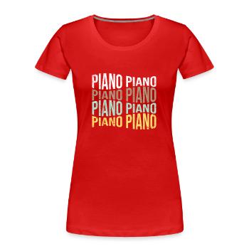 Klavier - Frauen Premium Bio T-Shirt - Rot - Vorne - Mia (176cm)